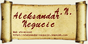 Aleksandar Negucić vizit kartica